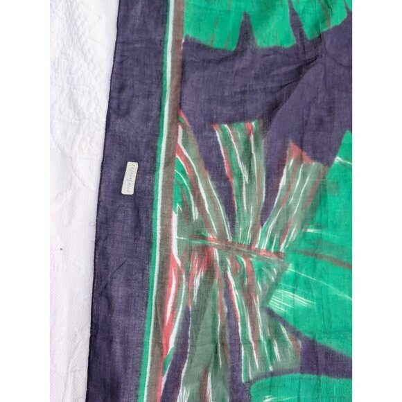 XL Toucan Palm Tree Sheer Scarf 48.5" X 68.5"  Designer Style Tropical READ FLAW - Picture 14 of 16